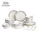 京东PLUS会员：佳佰 小碎花系列 陶瓷碗碟套装 20头 +凑单品