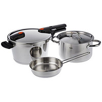 Fissler 菲仕乐 橙色沸点 压力锅 4.5L+汤锅+煎锅