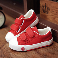 飞耀（FEIYAO）童鞋儿童帆布鞋男童女童休闲鞋白色布鞋宝宝板鞋学生球鞋A-012 红色 33