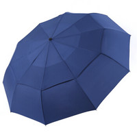 美度（MAYDU）全自动10骨双层雨伞男士商务超大防风折叠晴雨伞 M3352蓝色