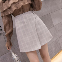HMDIME 春夏新款 格子休闲学院风半身裙女A字裙潮 XXYF5802 卡其 L