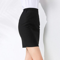AUDDE 2019春夏季新款女装新品半身裙女职业一步开叉西裙松紧正装包臀裙 AAALLD07 黑色后开叉（夏薄款） XL