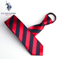 美国马球协会 U.S. POLO ASSN.U.S. POLO ASSN 领带男6cm商务易拉得懒人领带结婚免系拉链领带休闲百搭学生礼盒装 SLDOO-60008 红黑条纹