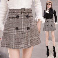 AUDDE 翱笛 中腰A型短裙A字裙半身裙 cchJCMY902  咖啡色 L