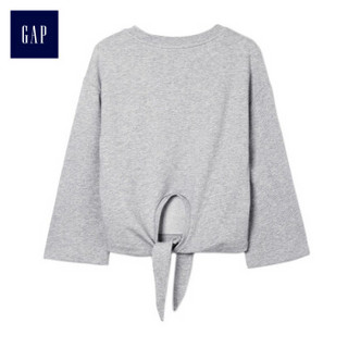 Gap旗舰店 女装 柔软毛圈布系结后摆套头上衣 长袖卫衣335999 麻灰色 M