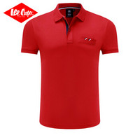 Lee Cooper    短袖POLO衫2019新品商务休闲青年潮流纯色翻领修身百搭款 LZ-8896 大红 2XL