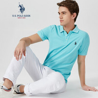 U.S. POLO ASSN. polo衫男士2019春夏新品多色纯棉潮流时尚短袖t恤1192101001 浅绿色 XL