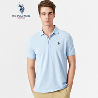 U.S. POLO ASSN. polo衫男士2019春夏新品多色纯棉潮流时尚短袖t恤1192101001 浅蓝色 L