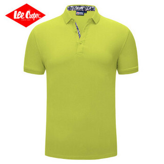 Lee Cooper     短袖POLO衫2019春季新款休闲宽松潮流翻领纯色百搭  LZ-2759 果绿 4XL