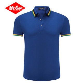 Lee Cooper    短袖POLO衫2019短袖潮流新款休闲翻领百搭打底衫 LZ-6118 宝蓝 3XL