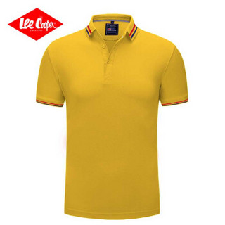 Lee Cooper   r 短袖POLO衫2019春季新款韩版修身翻领男体恤潮流修身款  LZ-2866 中姜黄 M