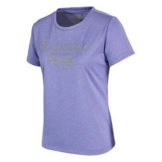PEAK 匹克 女子短袖透气舒适休闲运动上衣圆领短T恤 DF692132 浅紫花纱 S码