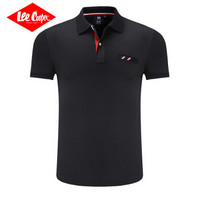 Lee Cooper    短袖POLO衫2019新品商务休闲青年潮流纯色翻领修身百搭款 LZ-8896 黑色 M