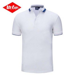 Lee Cooper    短袖POL衫2019春季情侣短袖百搭潮流款修身款 LZ-2867 白色 M