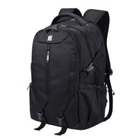 SEPTWOLVES 七匹狼 15.6英寸男女时尚商务大容量休闲旅行中学生书包 黑色B0301362-101