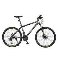 永久27速自行车山地车 双碟刹/轴承中轴/铝合金车圈/男女士单车 T11 黑绿色