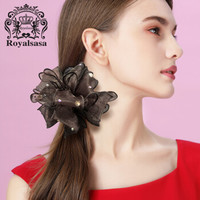 Royal sasa韩版头饰发圈皮筋蕾丝发饰扎头发头绳女韩版手工盘发头花