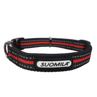 Suomila 索米拉 狗狗项圈反光潜水料脖圈夜光脖套宠物用品金毛中小型犬 M码红色