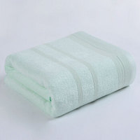 中国结 毛巾浴巾 竹纤维素色吸水柔软大浴巾 绿色 350g/条 70X140