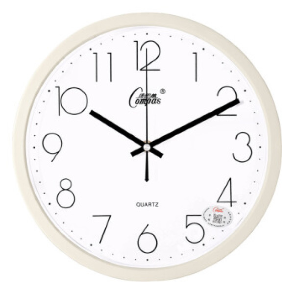 客厅静音钟表现代简约个性时钟卧室圆形石英钟挂表石英钟2942 白色