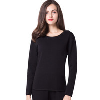 GANGSHA 港莎 保暖内衣 男女套装 加绒加厚秋衣秋裤情侣保暖内衣套装 女款-黑色 L