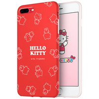 Hello Kitty 苹果7/8 Plus手机壳 iPhone7/8 Plus卡通保护套 全包硅胶防摔软壳 5.5英寸 魅影凯蒂猫*红色