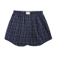 GIORDANO 佐丹奴 内衣男式内裤 棉质印花大裤衩平底四角裤 011771390019604 21深蓝/浅蓝/白格子色 中码(170/80A)