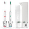 拜尔（BAIR）X1S Plus 成人电动牙刷 声波自动软毛防水情侣套装 粉红+天蓝 （2主机+16个刷头+便携盒）
