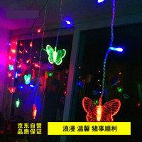 京惠思创 JH0415 LED窗帘蝴蝶彩灯装饰 灯串闪灯彩色3.6米