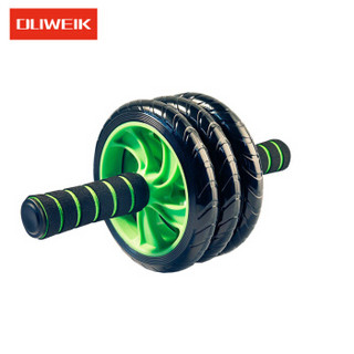 杜威克 健腹轮 腹肌轮防滑型三轮健腹器滚轮家用多功能健身器材 黑绿色
