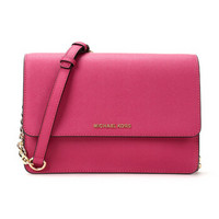 MICHAEL KORS 迈克·科尔斯CROSSBODIES系列 亮粉色牛皮大号单肩斜挎包 32T6GDDC3L ULTRA PINK