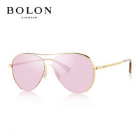 暴龙BOLON太阳镜女款经典时尚眼镜飞行员框墨镜BL7019A65