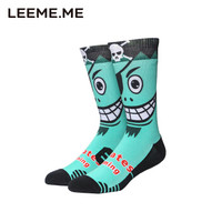 粒米半玺袜子男潮流滑板袜时尚百搭情侣中筒袜 海盗杰克