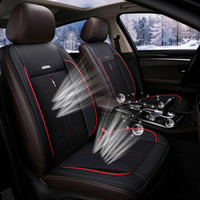 紫风铃 通风汽车坐垫夏季单张3D透气网布 制冷汽车座垫风冷空调座垫凉垫单片主驾NXL05 12V单座-神秘黑