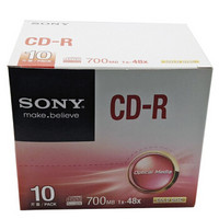 索尼（SONY）CD-R 光盘/刻录盘 48速700MB 单片盒装10片/包 空白光盘