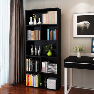 香可 书柜书架5层收纳柜加宽加高简易储物柜文件柜储物架黑胡桃