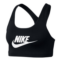 NIKE 耐克 女子 训练 弹力 内衣  SWOOSH FUTURA BRA 运动 健身 紧身 文胸 899371-010 黑色 M码