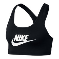 NIKE 耐克 女子 训练 弹力 内衣 SWOOSH FUTURA BRA 运动 健身 紧身 文胸 899371-010 黑色 M码