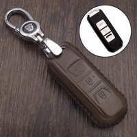 车达品宝骏真皮钥匙包钥匙套510 560 730 310 610专用真牛皮钥匙扣壳宝骏钥匙包豪华款智能钥匙专用棕