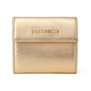 商品coccinelle可奇奈尔女士金色牛皮荔枝纹短款钱包e2bw5118701049