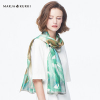 玛丽亚.古琦(玛丽亚古琦 MARJA KURKI)长款丝巾女 欧美风桑蚕丝真丝优雅气质百搭丝巾 灵动清泉 1DD450050 绿