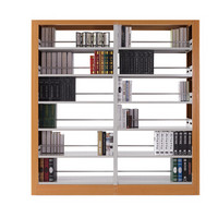 金经金属单面图书馆书架档案架钢制图书架书店展示架转印木纹色一列二组6层