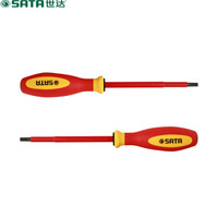 世达 SATA 61312 G系列三色柄一字形绝缘螺丝批3*100mm