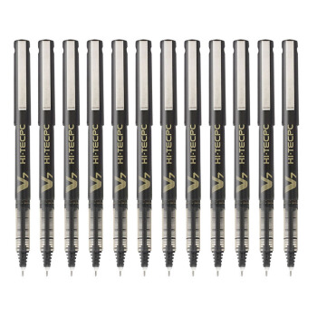 pilot 百乐 bx-v7 拔帽中性笔 黑色 0.7mm 12支