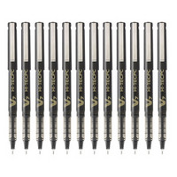 日本百乐（PILOT）BX-V7 直液式走珠笔中性水笔针管笔签字笔 黑色 0.7mm 12支装