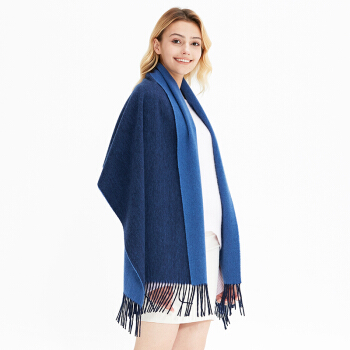 凌克 LENGKEORL 双面羊绒围巾女夏季空调房大披肩办公室两用冬季羊毛加厚保暖 ZYLK04001