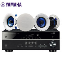 YAMAHA 雅马哈 RX-V385+NS-IC600 音响 音箱 吸顶式音响 背景音乐蓝牙音响 USB音响（5件套）