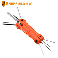 钢盾 SHEFFILD S050020 优质铬钒钢8件套折叠式 公制球头 螺丝刀改锥多功能内六方工具内六角扳手