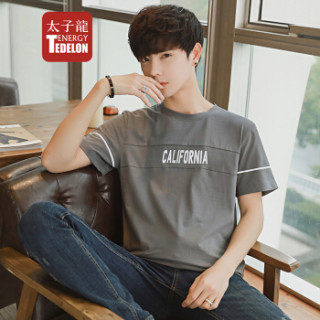 太子龙 夏季新款圆领修身休闲衣服男装潮流t恤 C26