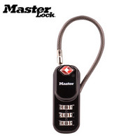 玛斯特（Master Lock）4674MCND 密码锁TSA海关箱包钢缆挂锁 黑色